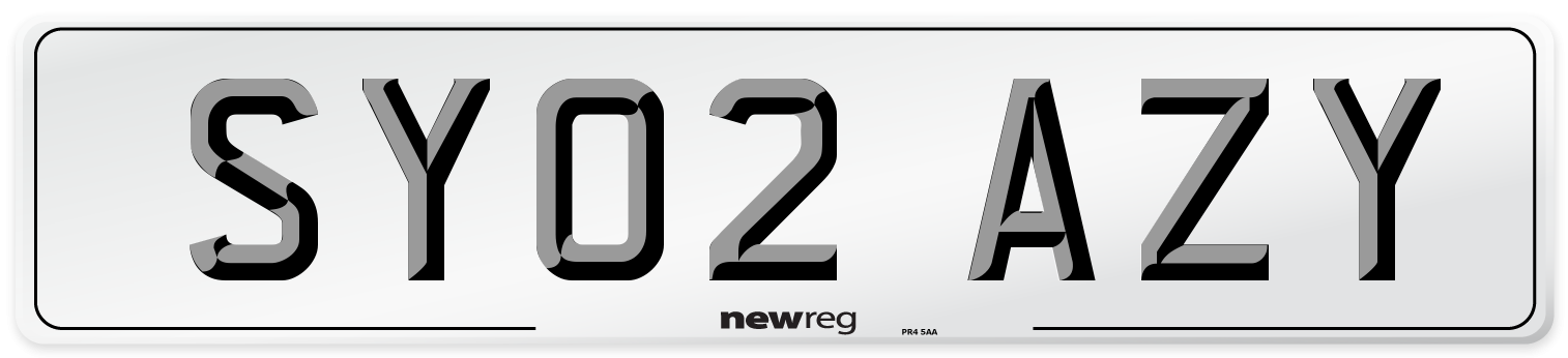 SY02 AZY Number Plate from New Reg